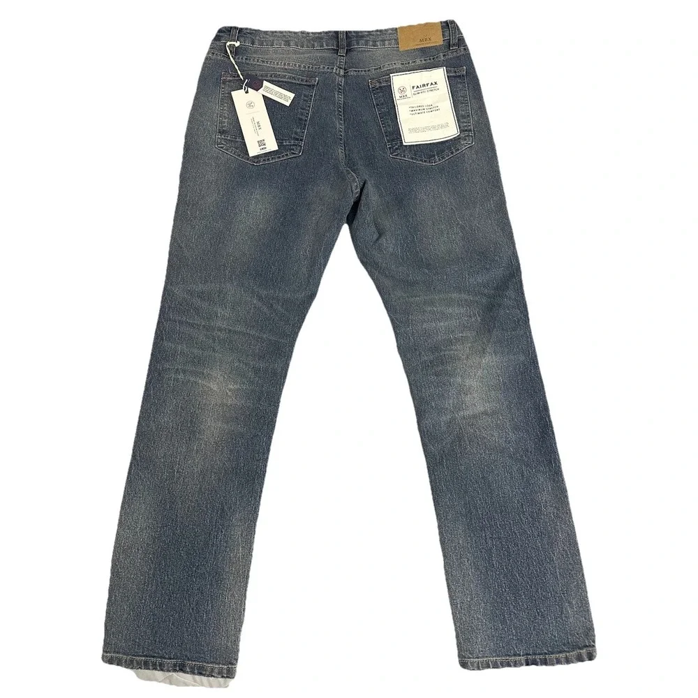 MBX ‎ Men's Fairfax Denim, Slim Fit Stretch Premium Jeans Peace Size 36X30 New